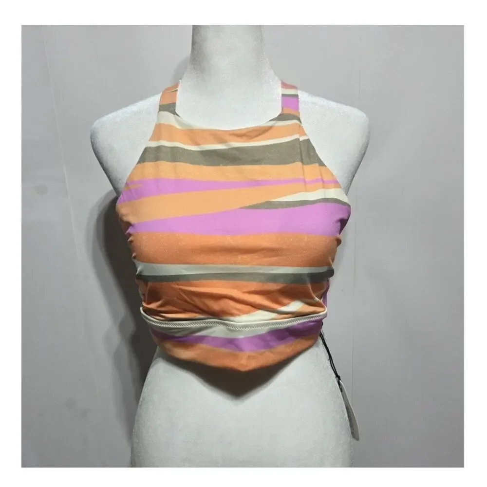 Prana NWT Multicolored Striped Swim Top Size Large